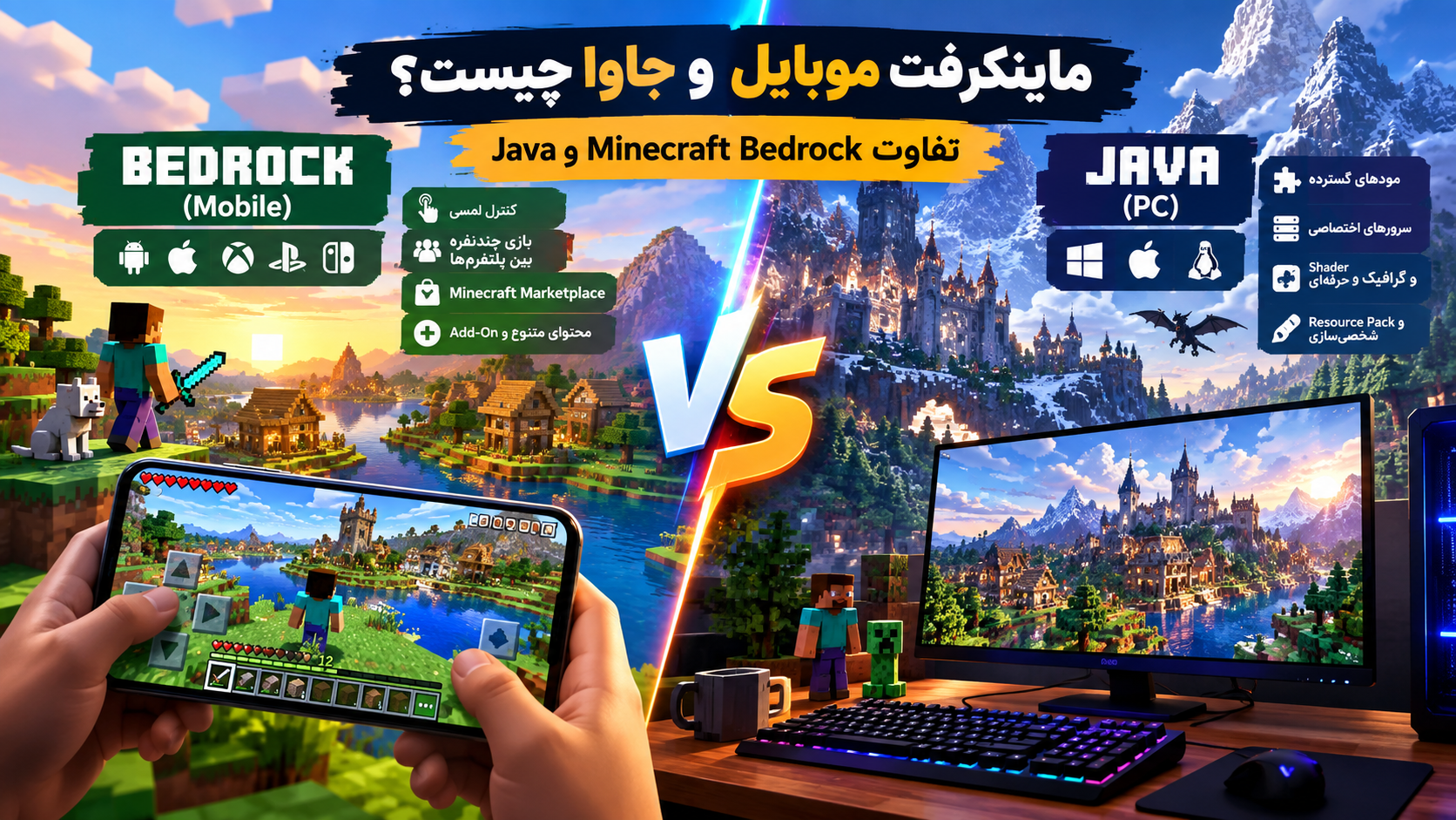 ماینکرفت موبایل یا ماینکرفت جاوا